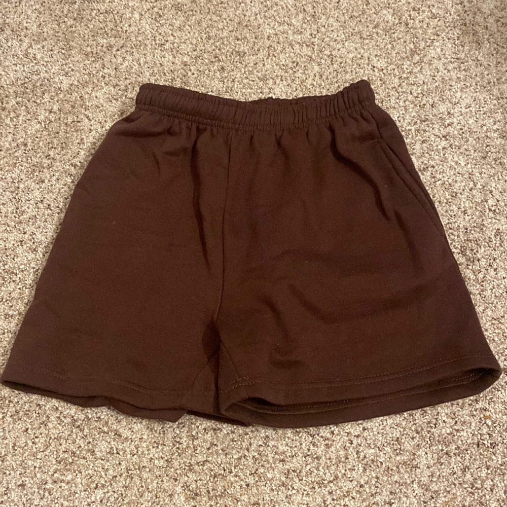 brown sweatshorts